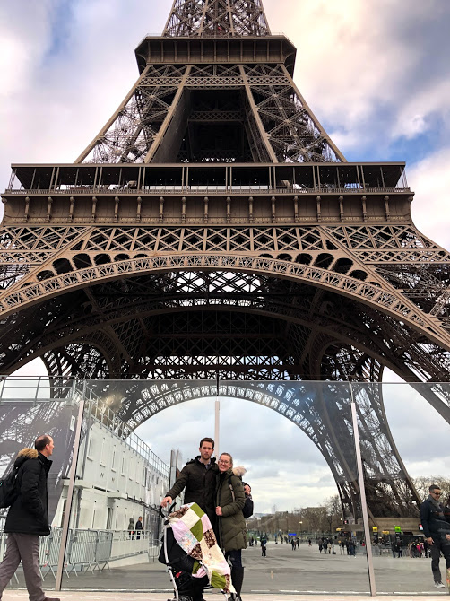 eiffel tower with baby