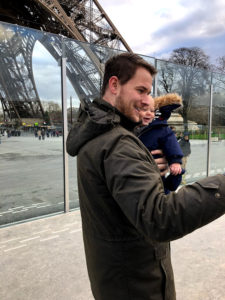 eiffel tower with baby