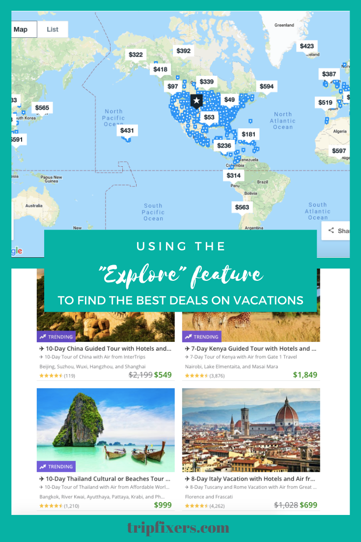 Use the explore feature to find cheap flights and vacations. You will find great deals so that you can go on more and better vacations that you ever thought that you could afford.