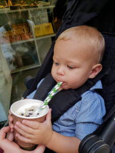 baby drinking milkshake