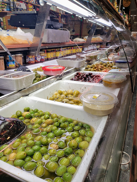 spanish olive bar in mercado